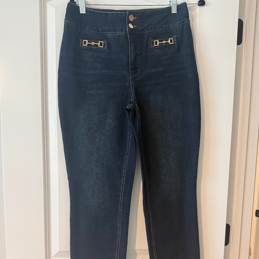 Cache Dark Blue Ankle Jean Sz: 28/8